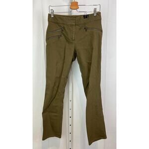 VERONICA BEARD Roxy Zipper Trim Crop Ankle Moto Pants Green Size 6